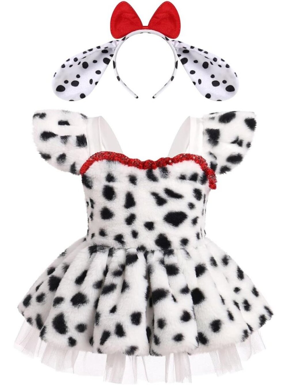 IMEKIS Baby Girl Dalmatian Cow Costume Halloween Cosplay Outfit Toddler Winter